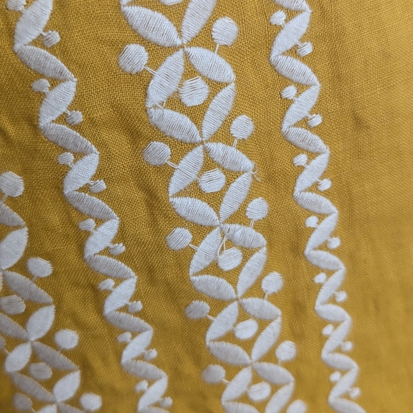 Boden Yellow Laura Linen Shift Dress Short Sleeve Summery Size 6 - Picture 11 of 13